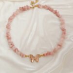 Baby pink stones with butterfly 1