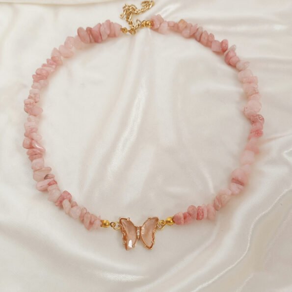 Baby pink stones with butterfly 1