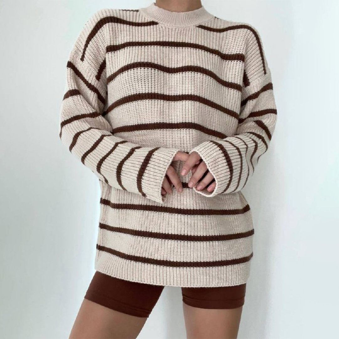 سترة كتف مخططة بنمط مخطط