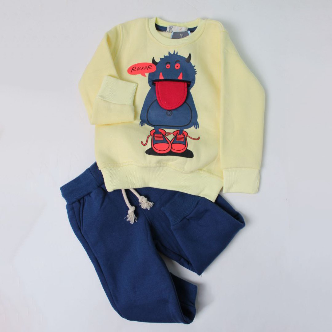 طفل الفتيان الكرتون طباعة السترة و sweatpant