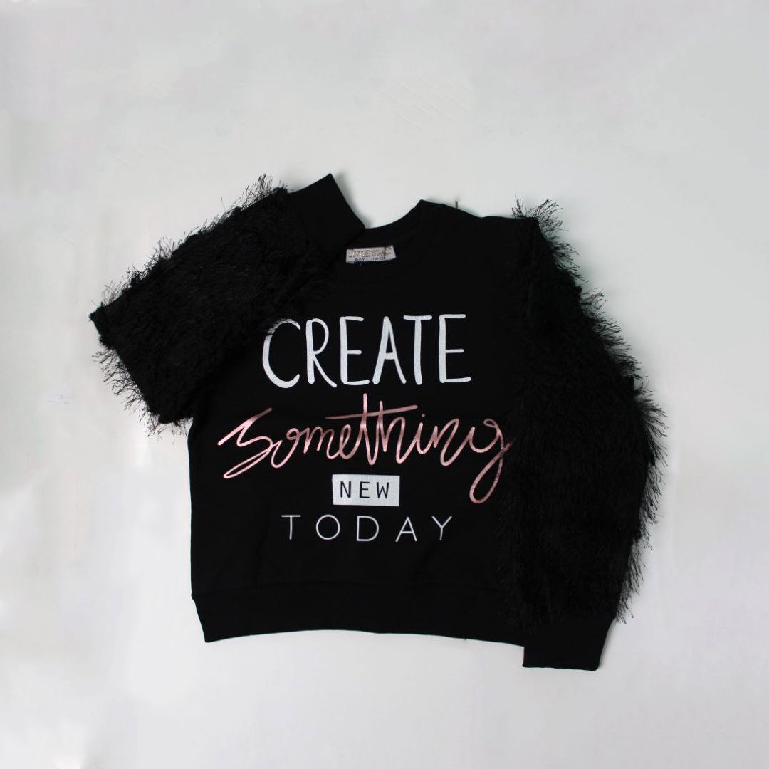 Black Fuzzy Sweatshirt